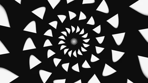 Black white abstract animated patterns of circles and lines. Endless looped back Stock Footage 247683844