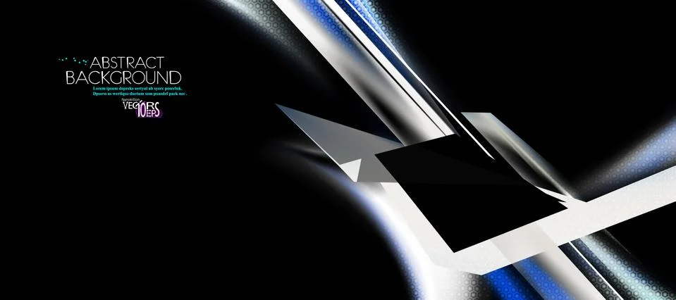 Black, white abstract background, hex texture. Dark contrast tech shapes Illustrazione stock