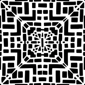 Black white abstract seamless pattern. Vector endless illustration on white Stock Illustration