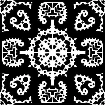 Black white abstract seamless pattern. Winter vector Christmas and hearts Stock Illustration