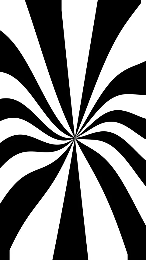 Black white abstract sunburst pattern spiral motion background loop Stock Footage 326418280