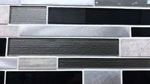 Black white and gray decorative wall or backsplash glass tiles. Modern Stock Footage 114501036