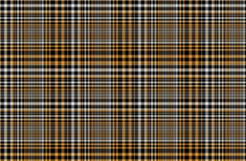 Black, White and Orange Plaid Tartan Pattern  Seamless Checkered Fabric Tex.. Stock Photos