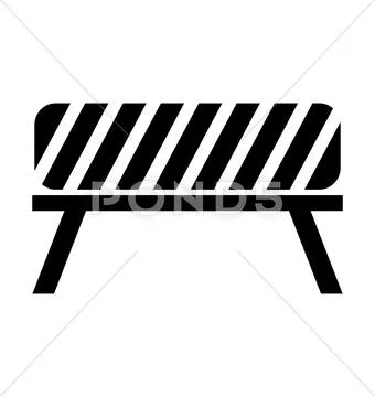 Black, white and striped road barrier,barricade, road block vector isolated Stock Illustration