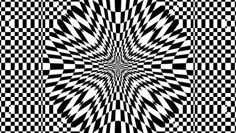 Black White Animated Concentric Geometric Pattern Art Background Loop Stock Footage 194400547