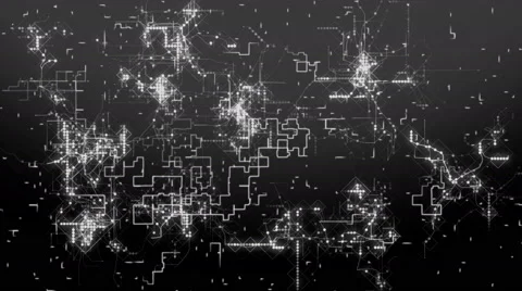 Black-White Animation of Digital Grid Stock Footage 64546849