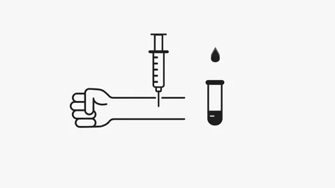 Black white animation visual representation of blood sample collection depi.. Stock Footage 279526296