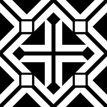 Black white asian geometric zig zag pattern             Stock Illustration