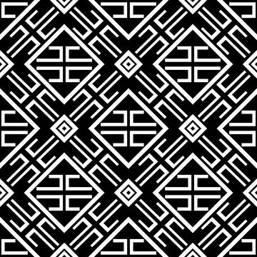 Black white aztec geometric pattern Stock Illustration