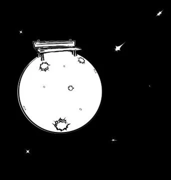 Black white background image of space with abstract bench Stock Illustration