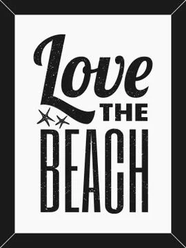 Black &amp; white beach poster Stock Illustration