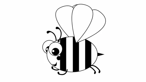 Black white bee white Stock Footage 201661711