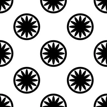  black white boho floral pattern     Stock Illustration
