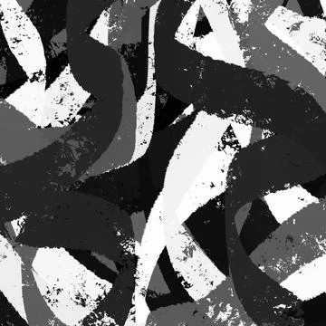 Black White Bold Brush Collage Background Stock Illustration