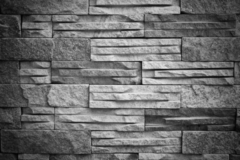 Black white brick block texture Stock Photos