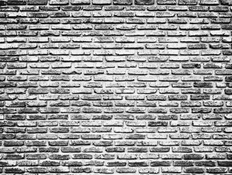 Black White Brick Wall Texture Design. Empty Abstract Background for Stock Photos