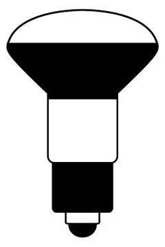 Black &amp; white bulb Stock Illustration