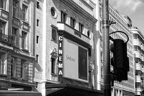 Black &amp; White Cinema Sign Stock Photos