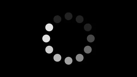 Black white circle loader internet connection bg able to loop endless Stock Footage 346243794