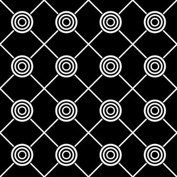 Black white circle stripes pattern Stock Illustration