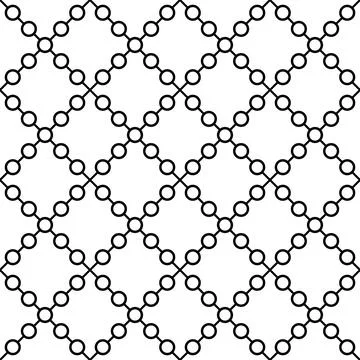 Black white circle zig zag fabric pattern       Stock Illustration