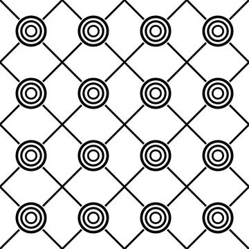 Black white circle zig zag pattern Stock Illustration