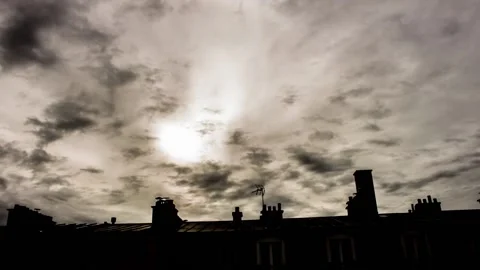 Black &amp; White Clouds - Timelapse in the city Stock Footage 165683094