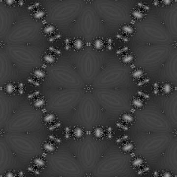 Black white decorative monochromatic regular kaleidoscope seamless ornamentation Stock Illustration