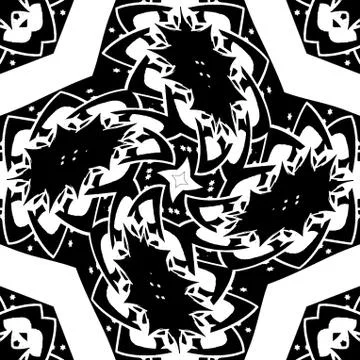 Black - white decorative pattern Illustrazione stock