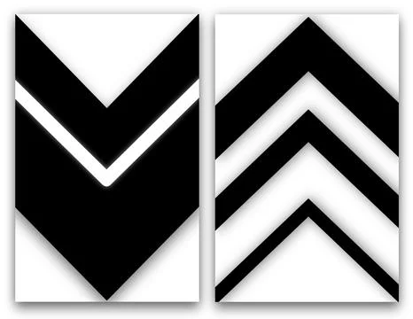 Black white design, set of abstract pattern with dynamic lines in the form of an Stock Illustration