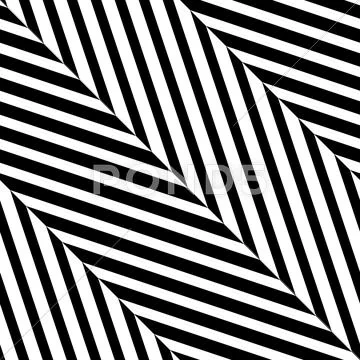 Black White Diagonal Stripe Vector Seamless Pattern Stock Illustration