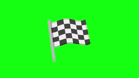 Black White Finish Flag Chroma Key Stock Footage 337924037