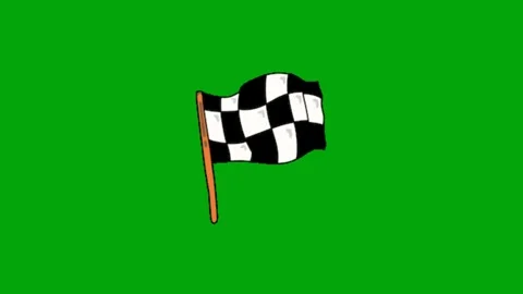 Black White Finish Flag Chroma Key Stock Footage 339750429