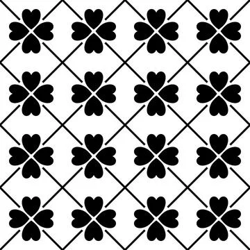 Black white floral pattern  Stock Illustration