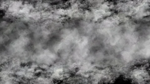 Black-White Fluffy Clouds with Intense Wind in the Middle Stock Footage 98490402