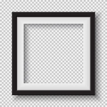 Black, white frame with soft shadow hanging on light squared room wall for text Stock Illustration
