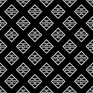 Black white geometric fabric pattern   Stock Illustration