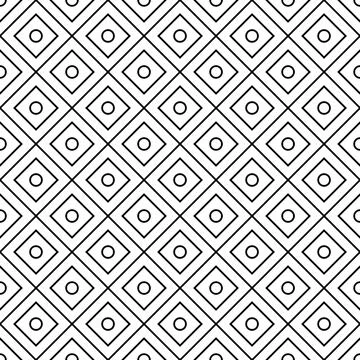 Black White Geometric Pattern Square Line Shape Background Stock Illustration