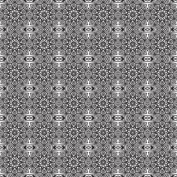 Black white geometric textile pattern background design Stock Illustration
