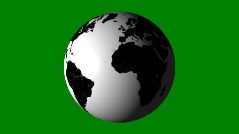 Black white globe green screen background earth animated chromakey background Stock Footage 314063856