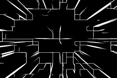 Black & White glowing edges - digital animation Stock Footage