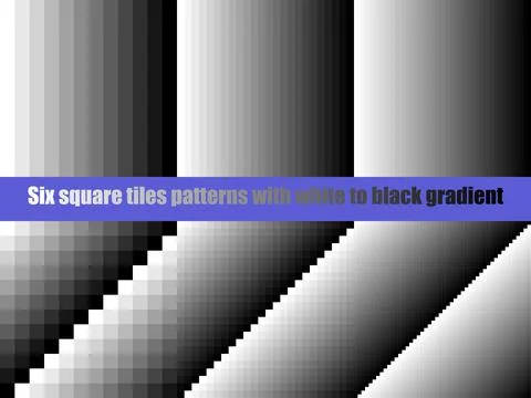 Black to white gradient in square tiles, seamless vector pattern, grey scale Stock Illustration