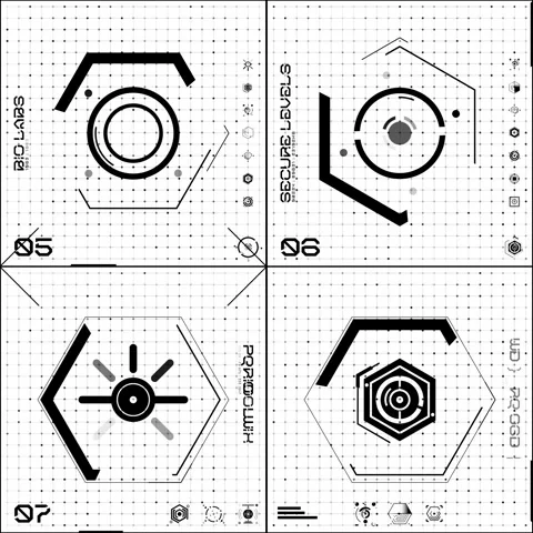 Black &amp; White Grid Icon Panel 02 Stock Footage 294040463