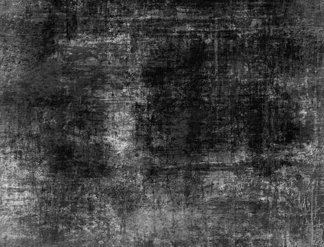 Black-White Grunge Dark Pattern. Wide-Screen Background. Black-White Grung... Stock Photos