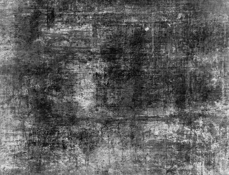 Black-White Grunge Dark Pattern. Wide-Screen Background. Black-White Grung... Stock Photos