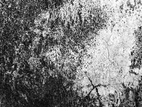 Black white grunge wall texture, distressed abstract surface. Stock Photos