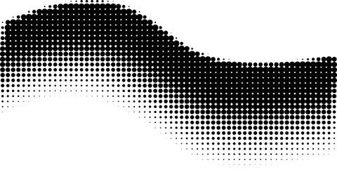 Black White Halftone Dots Wave Background Stock Illustration