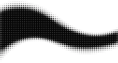 Black White Halftone Dots Wave Background Stock Illustration