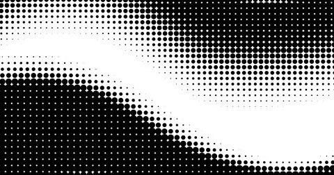 Black White Halftone Dots Wave Background Stock Illustration