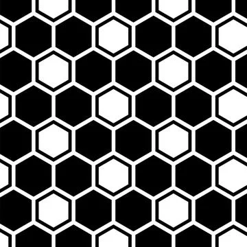 Black White Honeycomb Polygon Structure Background Illustrazione stock